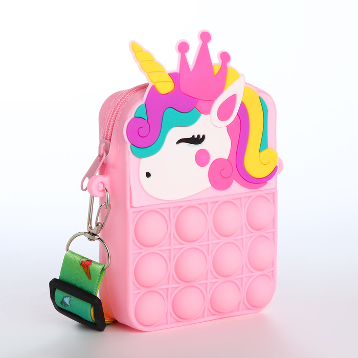 Сумка детская для девочки на молнии, «Выбражулька», pop it, цвет розовый/голубой - Фото 1