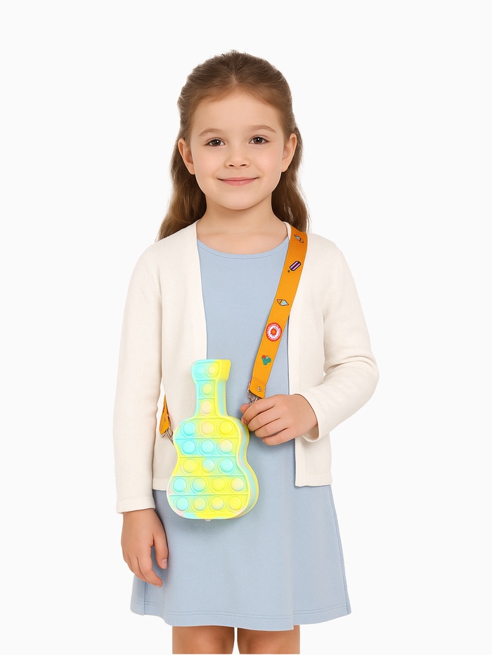 Сумка детская «Гитара» Выбражулька, для девочки, pop it, разноцветная - Фото 1