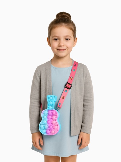 Сумка детская «Гитара», для девочки, на молнии, Выбражулька, pop it, разноцветная