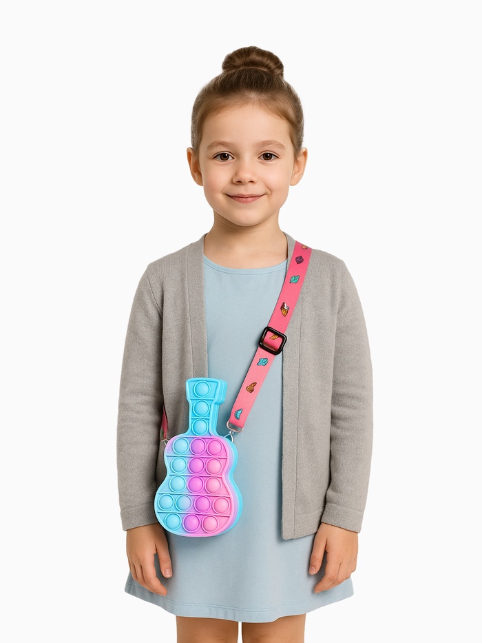 Сумка детская «Гитара», для девочки, на молнии, Выбражулька, pop it, разноцветная - Фото 1