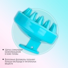 Щётка - массажёр для мытья головы, 8×8×6 см, голубая - Фото 2