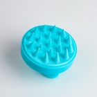 Щётка - массажёр для мытья головы, 8×8×6 см, голубая - Фото 5