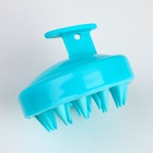 Щётка - массажёр для мытья головы, 8×8×6 см, голубая - Фото 7