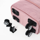 Сумка дорожная на колёсах, с увеличением, 3 наружных кармана, цвет розовый - Фото 6