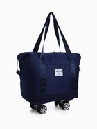 Сумка дорожная 20" на 4 съемных колёсах, отдел на молнии, с увеличением, 3 наружных кармана, держатель для чемодана, синяя - Фото 7