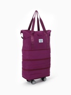 Сумка дорожная 20" на съемных колёсах, отдел на молнии, с увеличением, 3 наружных кармана, держатель для чемодана, цвет фиолетовый - Фото 2