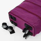 Сумка дорожная 20" на съемных колёсах, отдел на молнии, с увеличением, 3 наружных кармана, держатель для чемодана, цвет фиолетовый - Фото 6