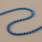 Бусы на нитях, круглые, 4 мм, 9 ± 1 м, цвет синий - фото 321798074