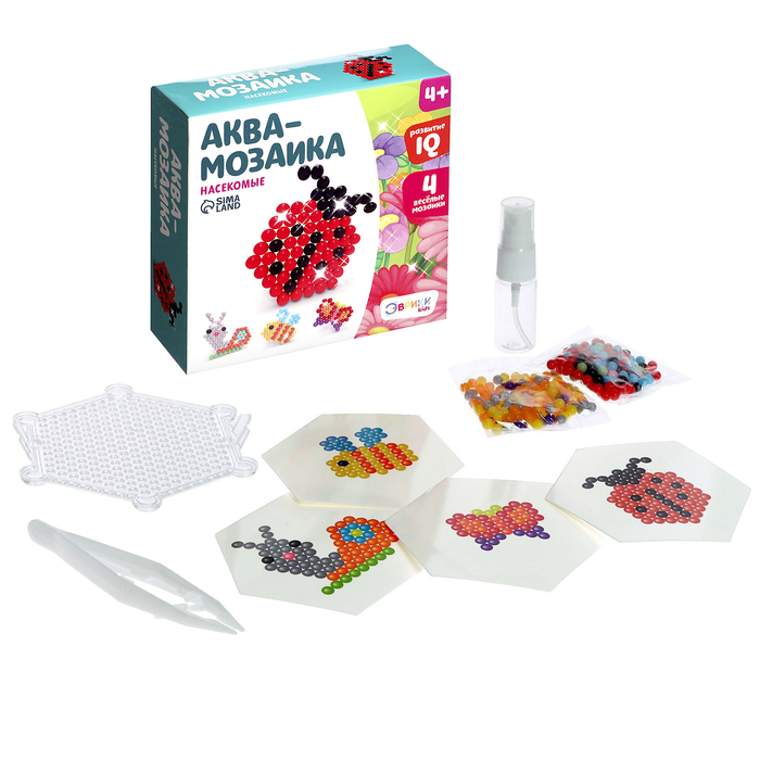 Аквамозаика для детей «Насекомые», 230 шариков, уценка - Фото 1