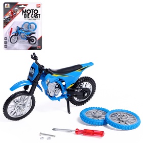 {{photo.Alt || photo.Description || 'Уценка (скол на руле) Мотоцикл «Эндуро», металлический, со сменными колёсами, 1:18, МИКС'}}