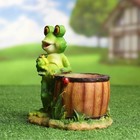 Фигура садовая "Лягушонок с букетом" + кашпо, 20 см - Фото 3