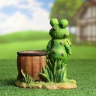 Фигура садовая "Лягушонок с букетом" + кашпо, 20 см - Фото 4