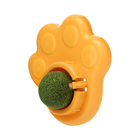 Игрушка для кошек с кошачьей мятой "Лапа", 8,5 см, желтая - Фото 5