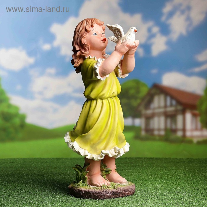 Фигура садовая "Девочка и голубь", 48 см - Фото 1