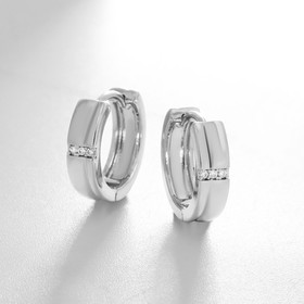 Серьги-кольца XUPING круг совершенство, цвет белый в серебре, d=1,5 см
