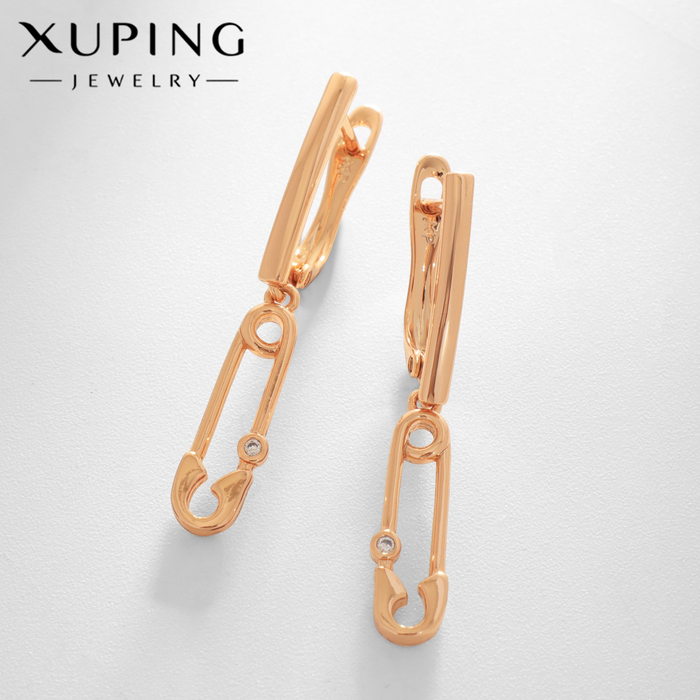 

Серьги со стразами XUPING булавка, цвет белый в розовом золоте