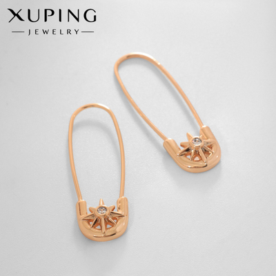Серьги со стразами XUPING булавка безупречность, белые в розовом золоте