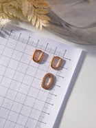 Серьги со стразами XUPING леди, мини, белые в розовом золоте - Фото 4