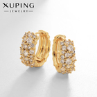 Серьги-кольца XUPING ослепительность, цвет белый в золоте, d=1,7 см - фото 321798507