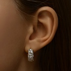 Серьги кольца XUPING ослепительность, белые в золоте, d=1.7 см - Фото 2