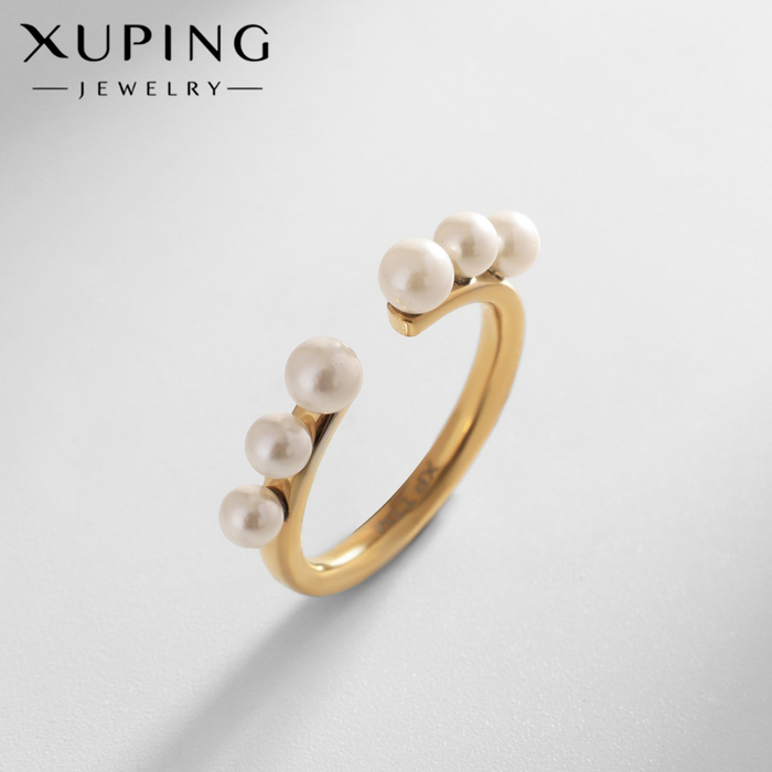 Кольцо XUPING встреча, бусы, цвет золото, размер 16 - Фото 1