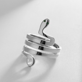 Кольцо XUPING змея искушения, цвет белый в серебре, размер 17