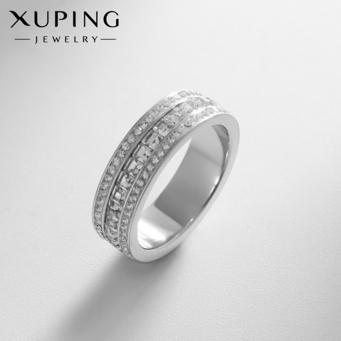 

Кольцо XUPING игра света, цвет белый в серебре, размер 18