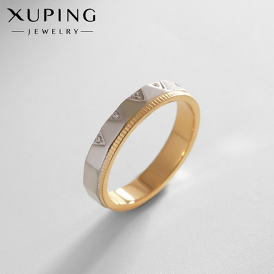 Кольцо XUPING ажур, белое в золоте, размер 19