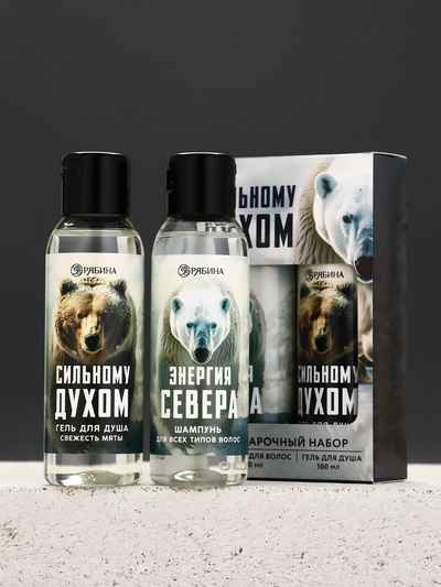 Подарочный набор новогодний «Сильному духом»: гель для душа и шампунь для волос, 2×100 мл, Чистое счастье