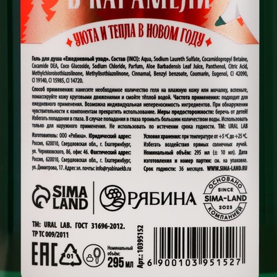 Гель для душа URAL LAB, 295 мл, аромат яблока в карамели, Новый Год