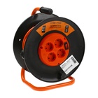 Удлинитель на катушке Luazon Lighting ЕСО, 4 розетки, 20 м, 16 А, ПВС 3×1.5 мм2, с з/к, IP 20, термовыключатель - Фото 2