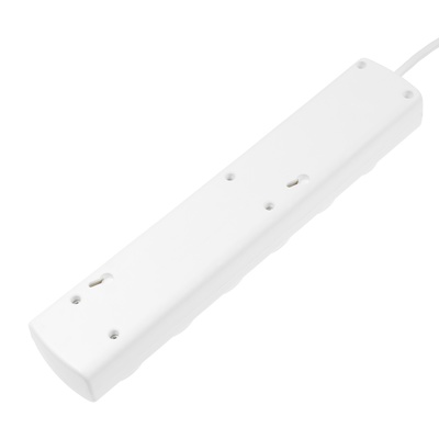 Сетевой фильтр Luazon Lighting, 5 розеток, 5 м, 2200 Вт, 3×0.75 мм2, 10 A, 220 В, c предохранителем, белый