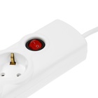 Сетевой фильтр Luazon Lighting, 5 розеток, 3 м, 3500 Вт, 3х1 мм2, 16 A, 220 В, c предохранителем, белый - Фото 5