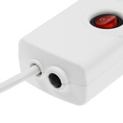 Сетевой фильтр Luazon Lighting, 5 розеток, 3 м, 3500 Вт, 3х1 мм2, 16 A, 220 В, c предохранителем, белый - Фото 6