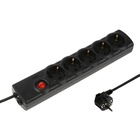 Сетевой фильтр Luazon Lighting, 5 розеток, 3 м, 3500 Вт, 3×1 мм2, 16 A, 220 В, c предохранителем, черный - Фото 3