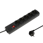 Сетевой фильтр Luazon Lighting, 5 розеток, 5 м, 3500 Вт, 3х1 мм2, 16 A, 220 В, c предохранителем, черный - Фото 3