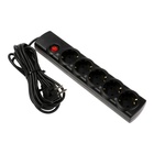 Сетевой фильтр Luazon Lighting, 5 розеток, 5 м, 3500 Вт, 3х1 мм2, 16 A, 220 В, c предохранителем, черный - Фото 4
