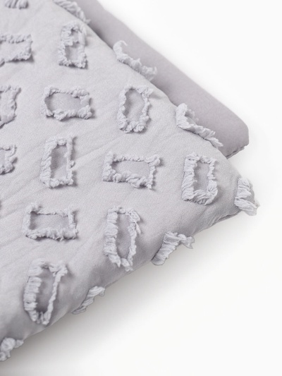 Покрывало евро LoveLife «Tufting: Квадрат», 200×230±5 см, микрофайбер, серо-сиреневое