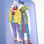 Кошелёк Выбражулька «Крокодил и слон», на молнии, маленький, детский, голубой - фото 120381654