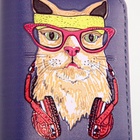 Кошелёк детский Выбражулька Cool cat, на молнии, фиолетовый - фото 65427324