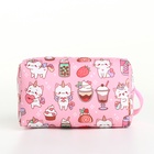 Косметичка дорожная на молнии, с ручкой, розовая - Фото 4