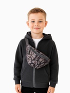 Сумка поясная детская на молнии, серая - фото 58008691