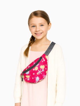 Сумка поясная «Космос» детская, на молнии, малиновая  (артикул 10487971)  большой выбор товаров оптом и в розницу по низким ценам с доставкой