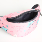 Сумка поясная детская «Милые животные», для девочки, на молнии, розовая - Фото 3