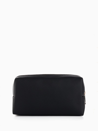 Косметичка женская на молнии, маленькая, объёмная, чёрная
