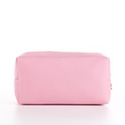 Косметичка женская на молнии, маленькая, объёмная, на подкладке, розовая - фото 67217011