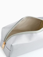 Косметичка женская на молнии, маленькая, объёмная, на подкладке, серебристая - Фото 3