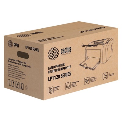 Принтер лазерный Cactus CS-LP1120NWB, A4, картридж + кабель USB, Etherne, чёрный