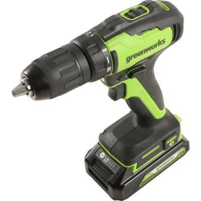 Дрель-шуруповерт аккумуляторная Greenworks Gd=24Dd=35K2, 24 В, 2 Ач, 35 Нм, 1450 об/мин