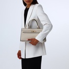 Сумка женская тоут TEXTURA на молнии, 34×8×18 см, однотонная, молочная - Фото 10